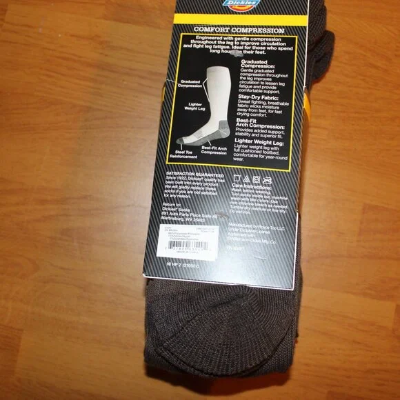 NWT Dickies Gray Light Compression 8-15 mmHg OTC Work Socks Shoe Size 6 - 12 - Picture 6 of 11